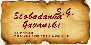 Slobodanka Gavanski vizit kartica